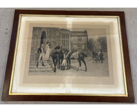 A large framed and glazed 19th century monochrome print "The Day Of Reckoning" printed by Dowdeswell and Dowdeswell, London. 