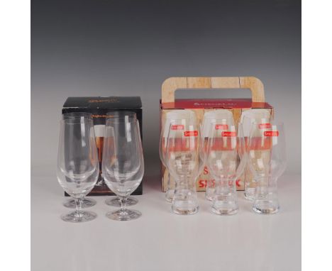 Lot includes 6 pc Craft 19oz. beer glasses by Spiegelau and 4pc Orrefors footed Lager Beer glasses. Spiegelau and Orrefors ma