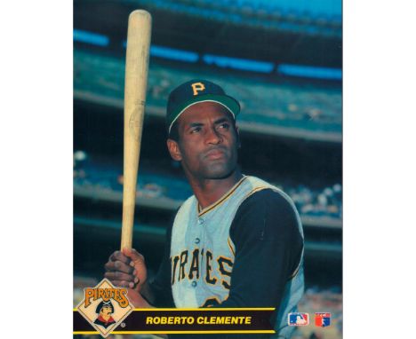 Print of Puerto Rican baseball legend and humanitarian who played for the Pittsburgh Pirates from 1955 to 1972, becoming the 
