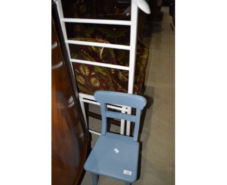 A childs or teddy bear chair and a painted valet