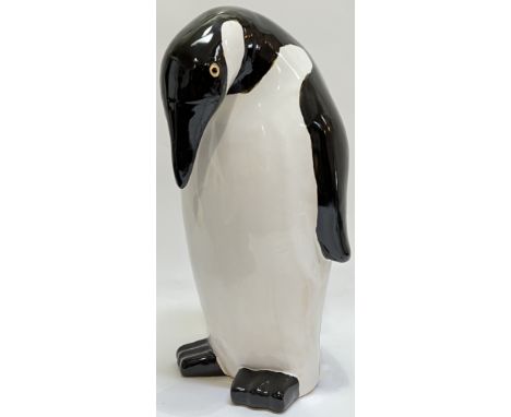 A large ornamental glazed ceramic penguin (h- 41cm)