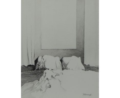 Roger WHITEVRONGEL (1933), pencil drawing Bed, signedRoger WITTEVRONGEL (1933), potloodtekening Bed, getekend30.5 x 24.5 cm