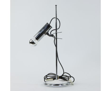 Table lamp Gino SARFATTI in chromed metal, Italy 1970sTafellamp Gino SARFATTI in verchroomd metaal, Italië jaren 70H 55 cm