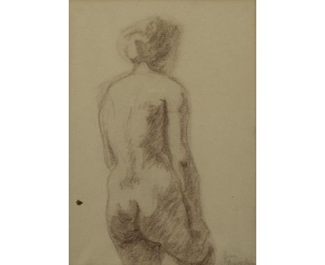 Jean BRUSSELMANS (1884-1953), pencil drawing Rugged nude, signedJean BRUSSELMANS (1884-1953), potloodtekening Ruggelings naak