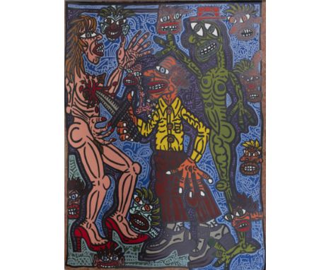 Robert COMBAS (1957), color screen print Untitled, numbered 24/100 and signedRobert COMBAS (1957), kleurenzeefdruk Zonder tit
