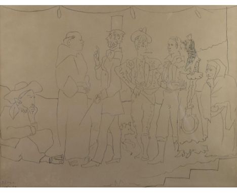 Pablo Picasso (1881-1973), troup of Actors (Troupe d'Acteurs), lithograph 42/50, signed and dated 17/2/54Pablo Picasso (1881-