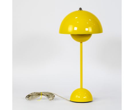 Original yellow table lamp 'Flowerpot' by Verner Panton manufactured by Unique Interieur, marked, in new condition and origin
