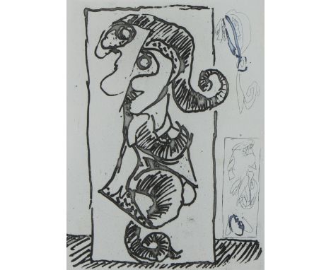 Pierre ALECHINSKY (1927), colour etching from the portfolio of Paroles Peintes II, published in 1965, signedPierre ALECHINSKY