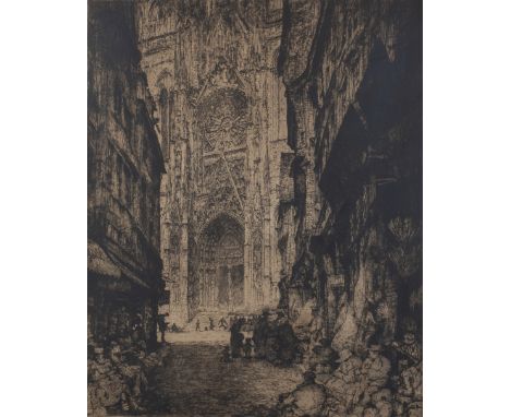Jules DE BRUYCKER (1870-1945), etching ‘La Cathédrale de Rouen’, signed, numbered 60/125, titled and dated 1930Jules DE BRUYC