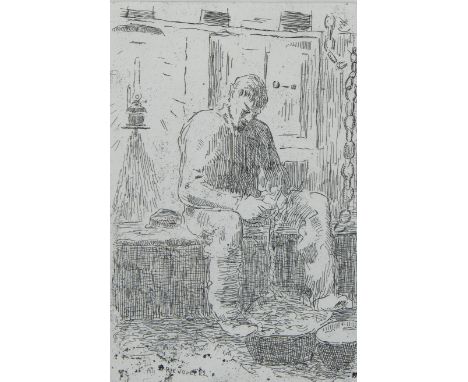Rik WOUTERS (1882-1916), etching The prisoner 1911, signed in the plateRik WOUTERS (1882-1916), ets The prisonner 1911, getek
