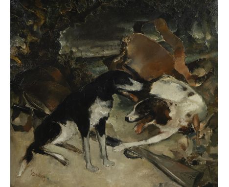 Albert SAVERYS (1886-1964), oil on canvas hunting dogs, signedAlbert SAVERYS (1886-1964), olie op doek jachthonden, getekend1