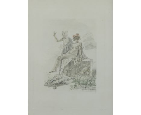 Félicien ROPS (1833-1898), etching “La foire aux Amours”, signed and initialed byn Gustave Pellet, numbered 24Félicien ROPS (