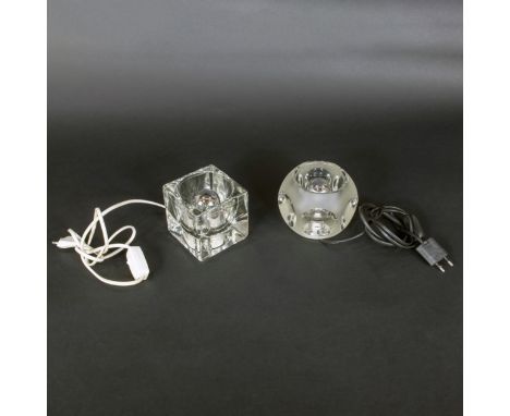 Nachtmann Leuchten, design table lamp Icecube 70s and Peill &amp; Putzler 6-sided cube table lampNachtmann Leuchten, design t