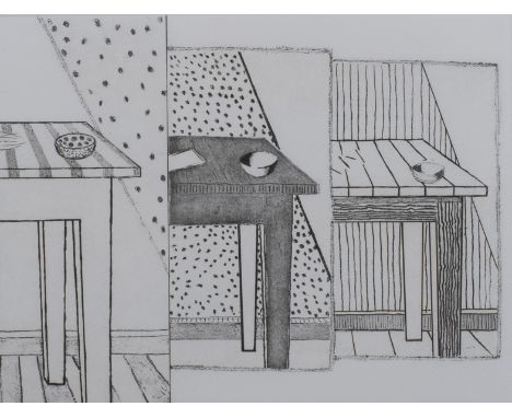 Roger RAVEEL (1921-2013), etching 'Drie tafels', 1973, numbered IX/XX and signedRoger RAVEEL (1921-2013), ets 'Drie tafels', 