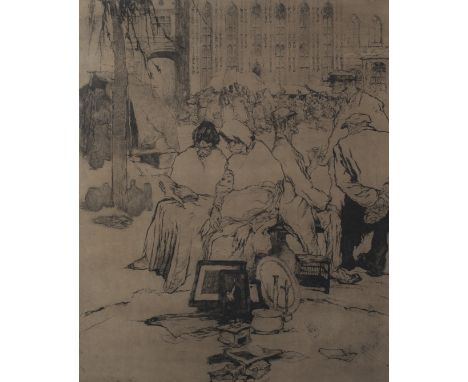 Jules DE BRUYCKER (1870-1945), etching 'Ouden Burg Brugge', signed and dated 1913Jules DE BRUYCKER (1870-1945), ets Ouden Bur
