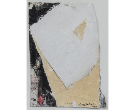 Ronny DELRUE (1957), mixed media and collage 'Crown and crater', signed and dated 1991Ronny DELRUE (1957), gemengde techniek 