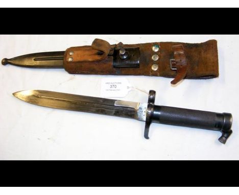 A Swedish M1896 Mauser bayonet complete with leather scabbard