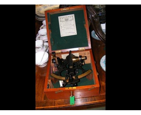 A Husun vintage sextant with carrying case and lenses 