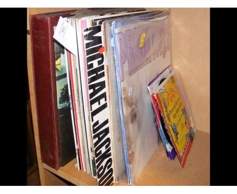 A quantity of vinyl LP records, including The Hollies 'He Ain't Heavy, He's My Brother' and Michael Jackson 'Bad' 
