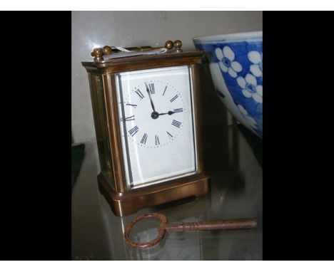 A 11cm high brass cased carriage clock