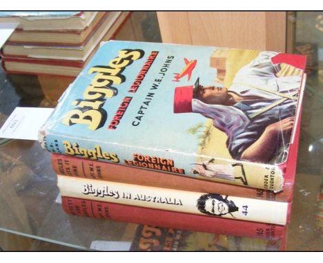 Four First Edition 'Biggles' books by Captain W E Johns - 'Biggles Foreign Legionnaire', 'Biggles Cuts It Fine', 'Biggles In 
