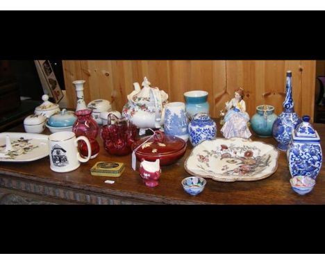 An assortment of collectable ceramic and glassware
