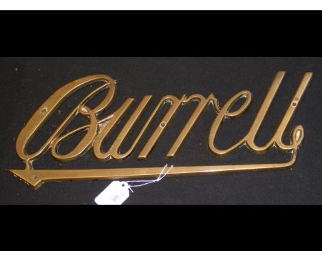 An old 'Burrell' traction engine nameplate - 45cm 
