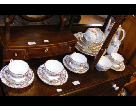 A decorative Spode floral tea set