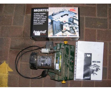 A Trend mortice and tenon jig and Record Power DMG250 disc sander