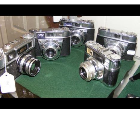Selection of vintage SLR Cameras, including Kodak Retinette and others 