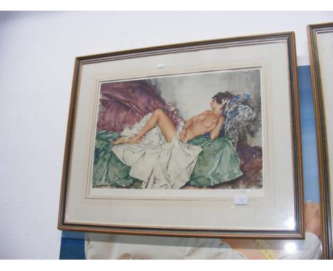 WILLIAM RUSSELL FLINT - Limited Edition coloured print of nude study - with Artist's proof stamp - No.802 of 850 - 42cm x 60c