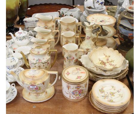 A collection of blush ivory tablewares, mainly being Crown Devon Fieldings, to include biscuit barrel and cover, graduated wa