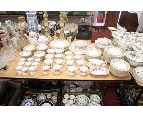 An extensive Royal Worcester tea, coffee and dinner service, in the Royal Garden pattern, having printed red mark verso and d
