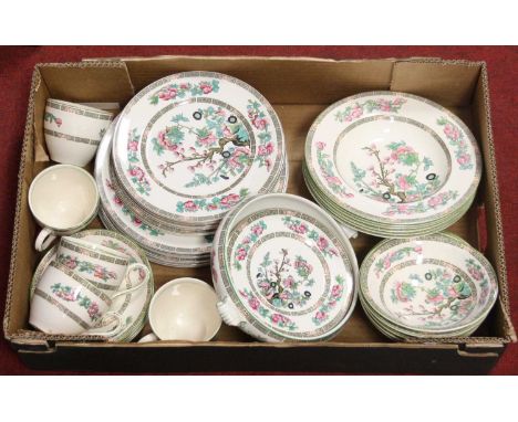 A Myott &amp; Son, Staffordshire part dinner and tea service in the Indian Tree pattern having printed mark verso