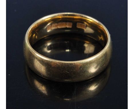 A 22ct gold wedding band, 7.6g, size K/L