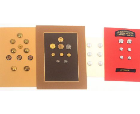 Buttons - civilian uniform, including some rare examples comprising a card display, nine, including 'Labourers Friend - Stock