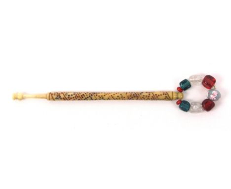 A rare bone lace bobbin, inscribed in spots in a spiral ' Military Prison Davenport Lane, Snoxell'. &nbsp; &nbsp; From the co