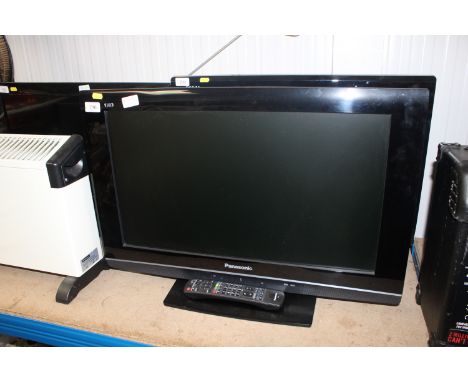 A Panasonic flatscreen television with remote control