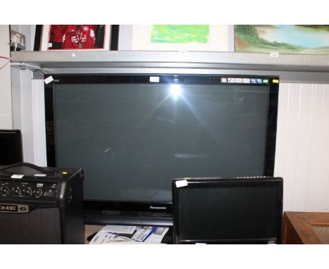 A Panasonic flatscreen television and remote control