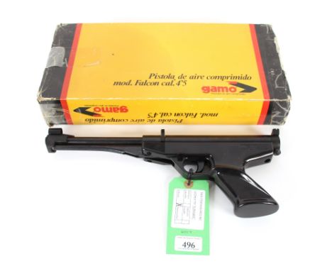 A Gamo Falcon .177 Cal. underlever air pistol. In overall good condition in original box of purchase. As a post 1939 air weap
