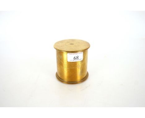 A fine quality Trench Art tobacco jar crafted from two German shell cases (1914 & 1915 dated)