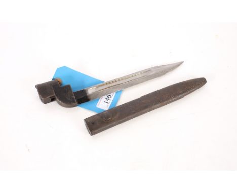 A British No.9 MkI bayonet and scabbard. This item can only be purchased by someone over the age of 18 and ID verification ma