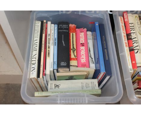 A box of firearm related books