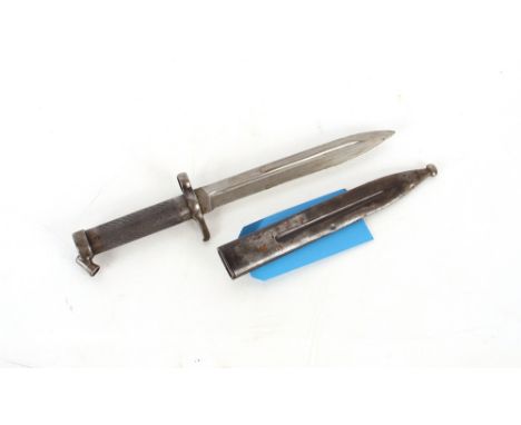 A Swiss model 1896 knife bayonet with scabbard. This item can only be purchased by someone over the age of 18 and ID verifica