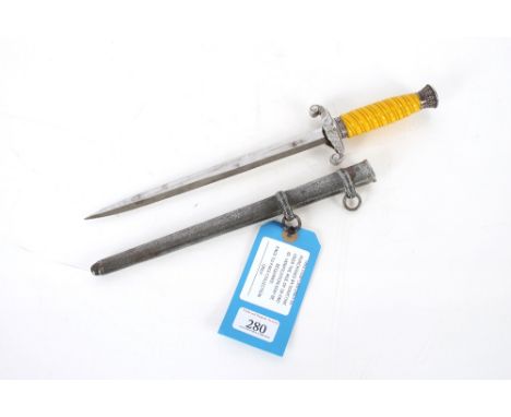 A Third Reich era army dress dagger with scabbard by Alcoso Solingen. An honest example but with eagle cross guard AF. This i