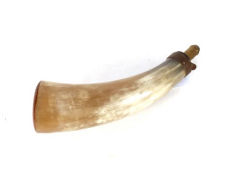 A large horn powder flask by Dixon &amp; Sons