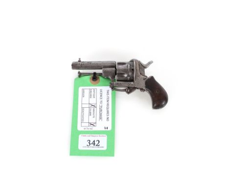 A five shot pin fire revolver in 7mm Cal. action AF.