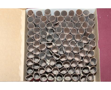 A box of approx. 100 14 bore pin fire cases. This item can only be purchased by someone with a current valid shotgun certific