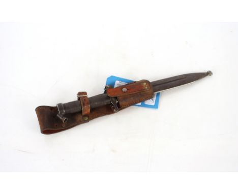 The Swedish model 1896 knife bayonet with scabbard and leather frog. This item can only be purchased by someone over the age 