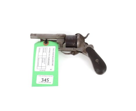 A six shot pin fire revolver in 7mm Cal. Action AF